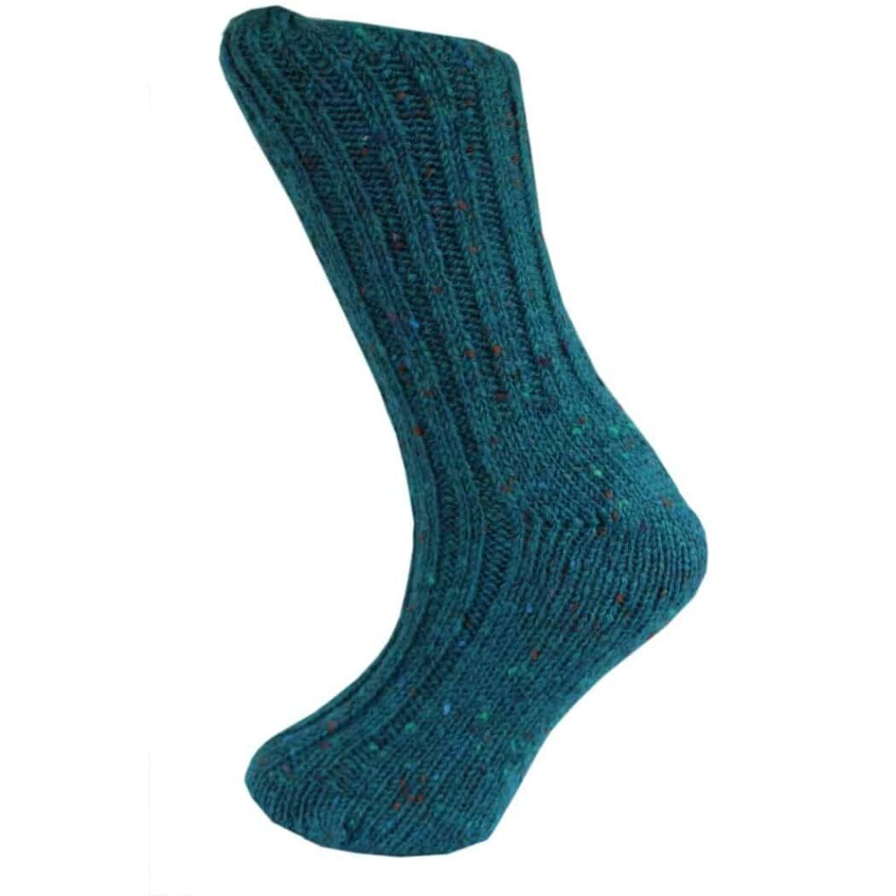 Irish Country Men's Wool Socks - Turquoise Blue