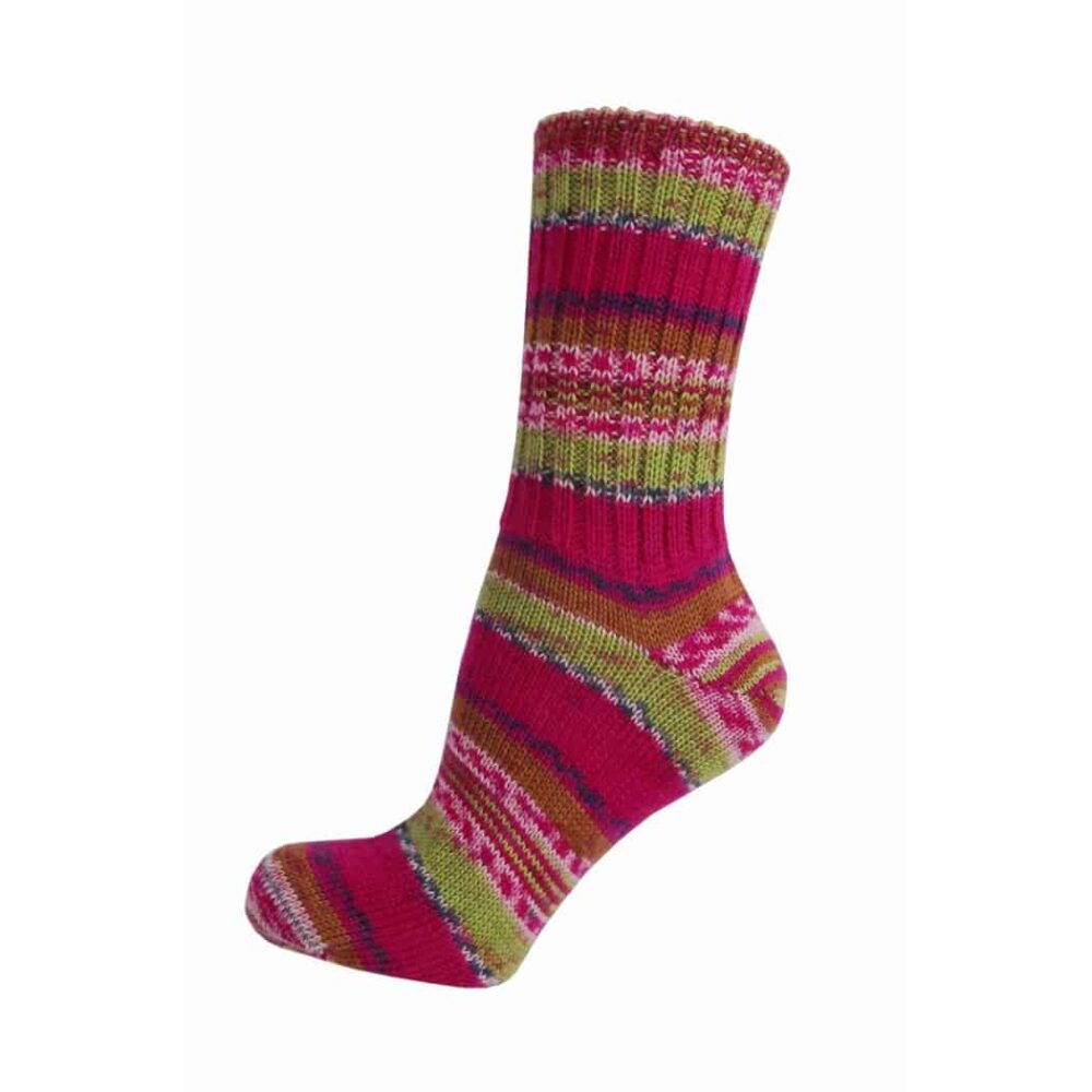 Fair Isle Socks For Women - Pink Stripe