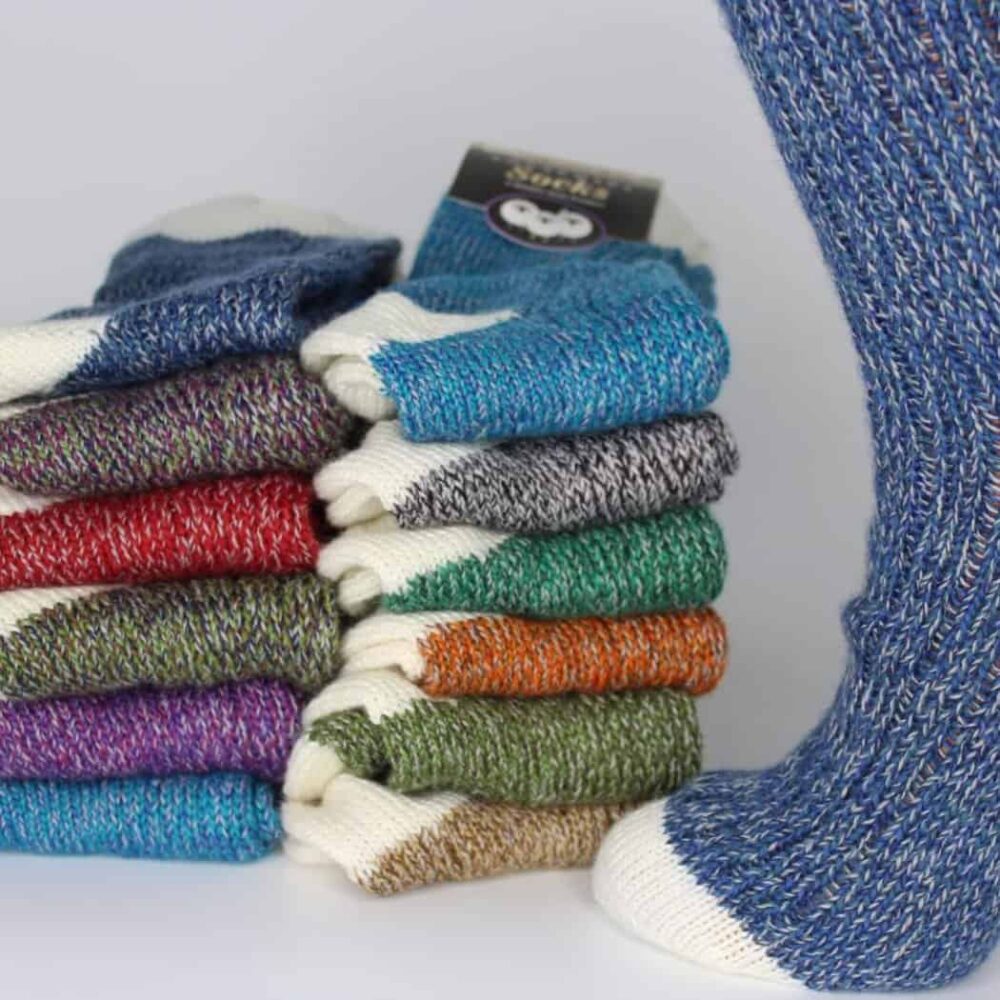 Merino Wool Connemara Socks For Men - Wild Berry