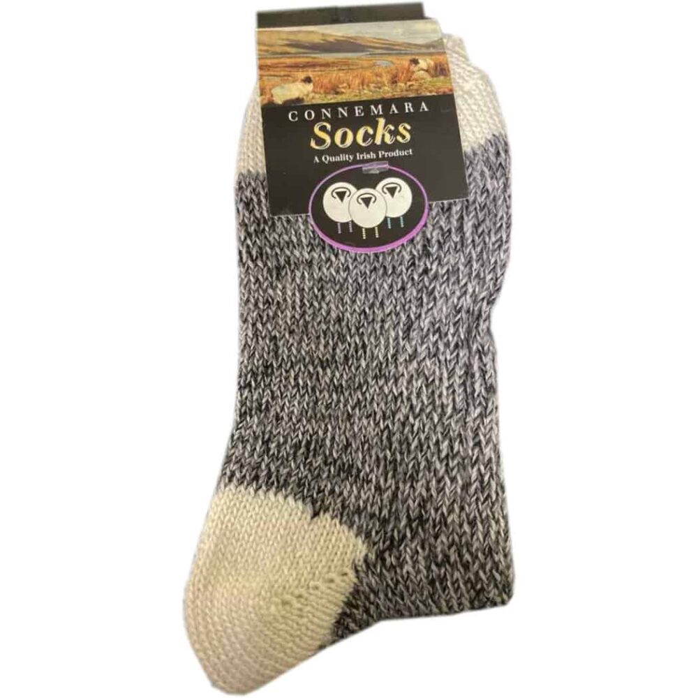 Merino Wool Connemara Socks For Men - Black