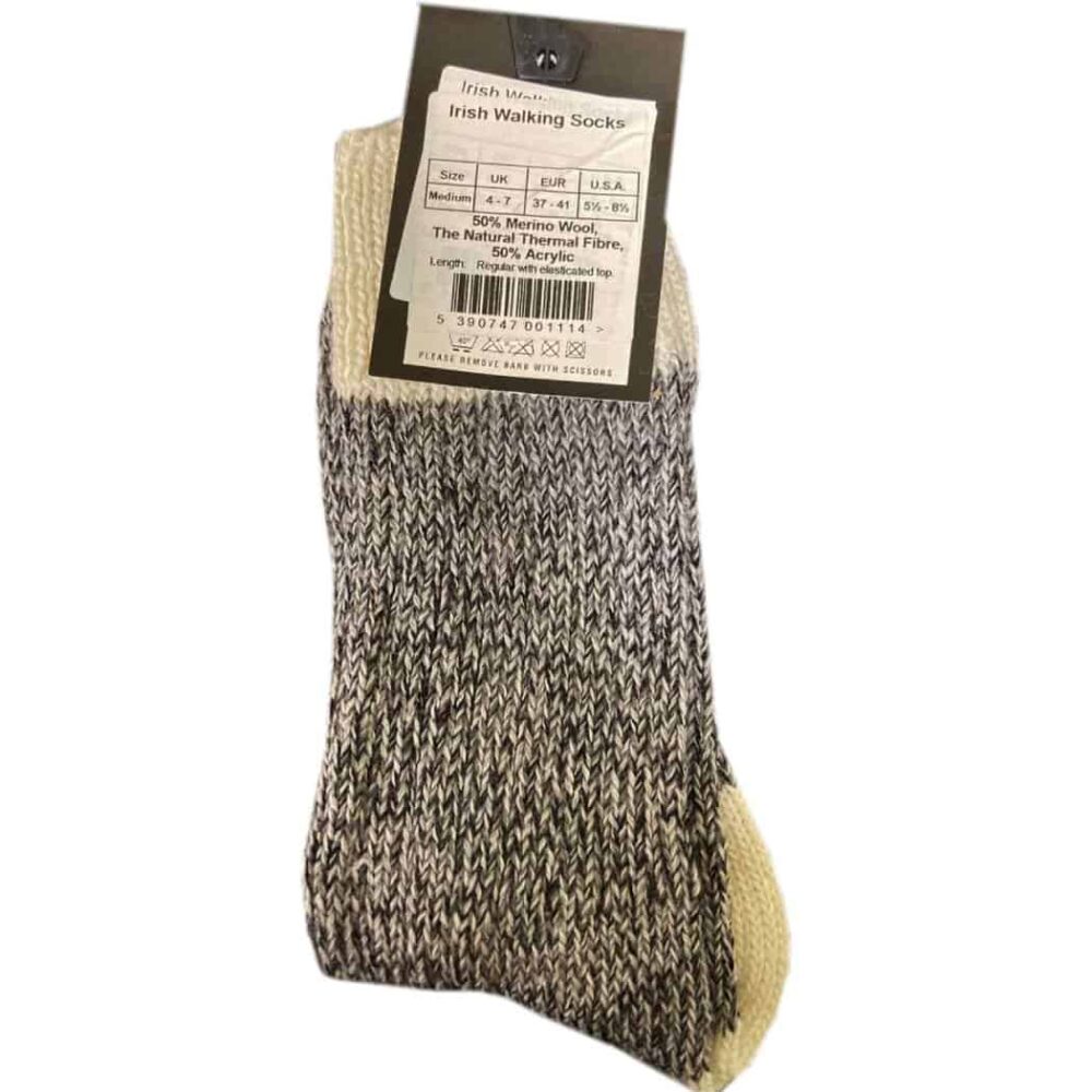 Merino Wool Connemara Socks For Women - Black
