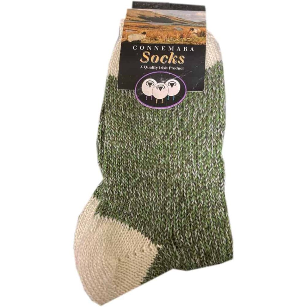 Merino Wool Connemara Socks For Women - Green