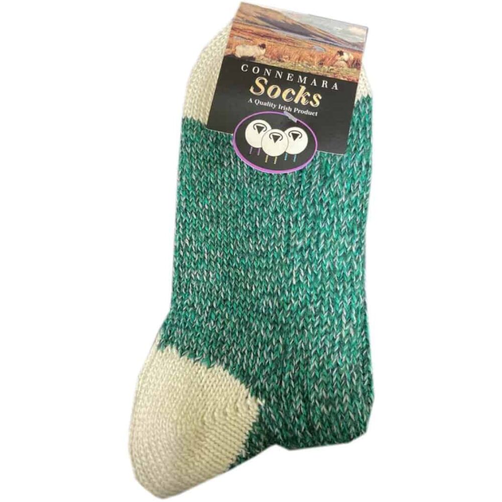 Merino Wool Connemara Socks For Men - Emerald Green