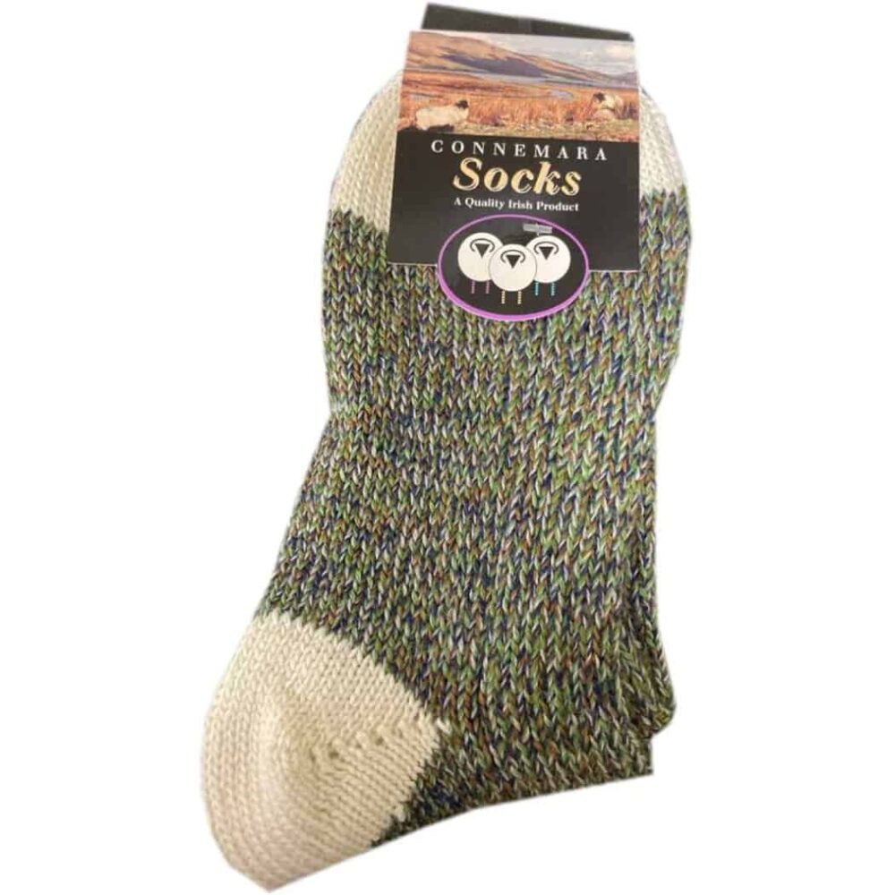 Merino Wool Connemara Socks For Men - Forest Green