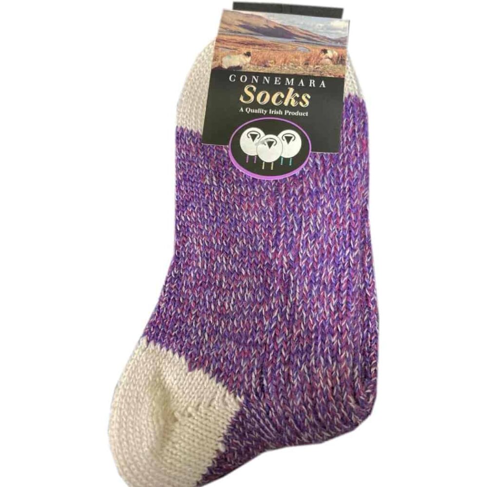 Merino Wool Connemara Socks For Men - Raspberry