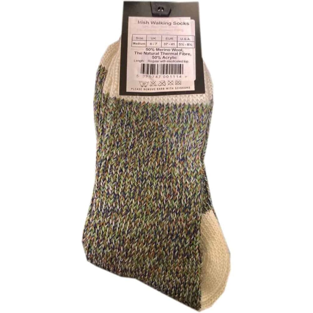 Merino Wool Connemara Socks For Women  - Forest Green