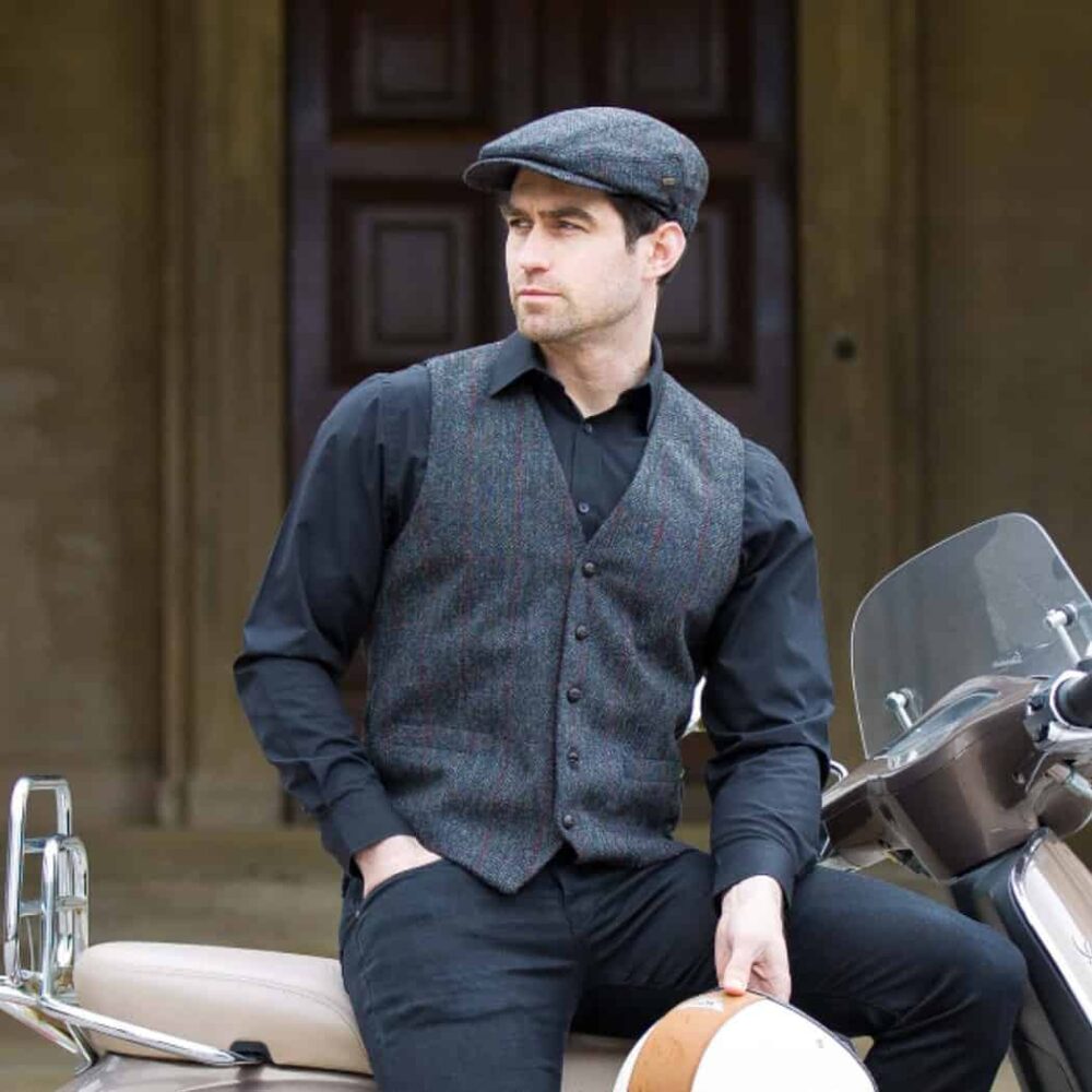 Charcoal Gray Irish Tweed Trinity Flat Cap