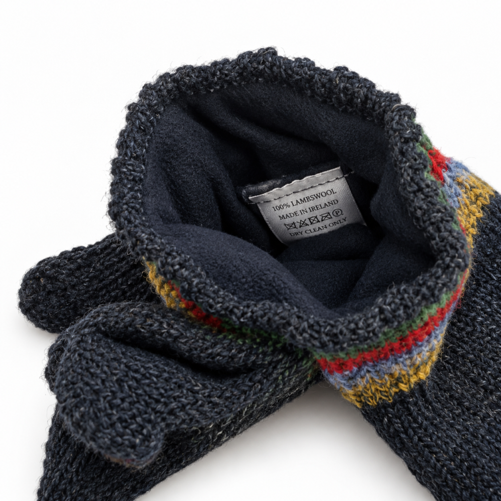 Erin Knitwear Charcoal Wool Gloves with Fleece Lining – Charcoal Gray