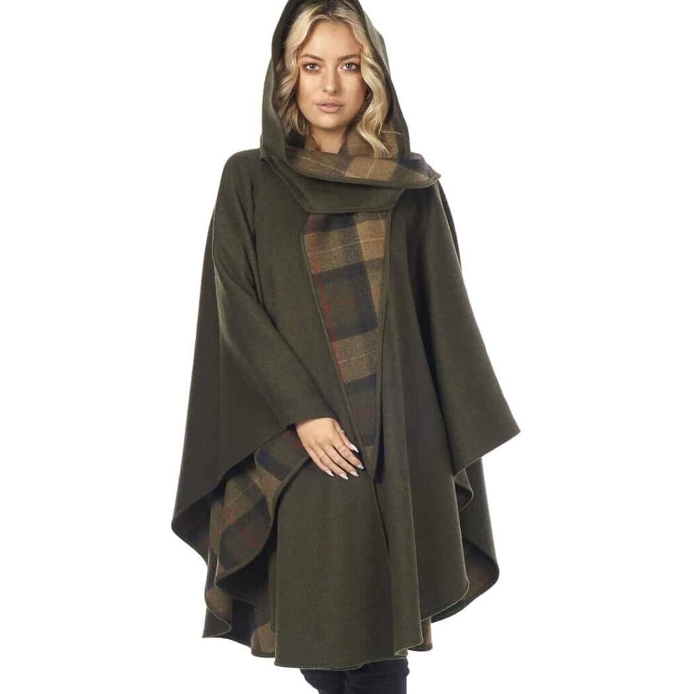 Irish Wool Cape - Moss Green