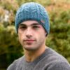 Irish Wool Beanie For Men - Denim Blue