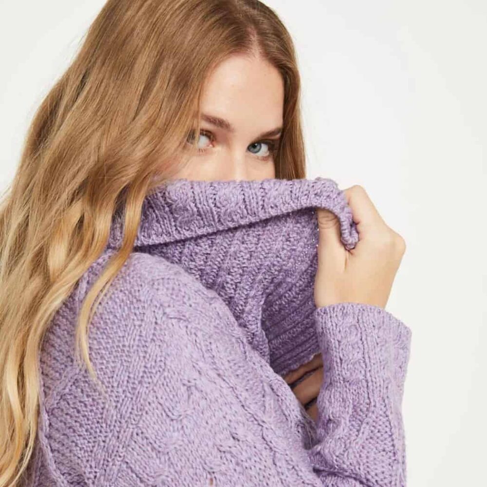Ladies Irish Merino Wool Cardigan - Lavender