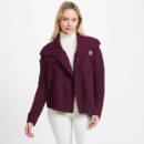 Ladies Soft Merino Cardigan - Burgundy