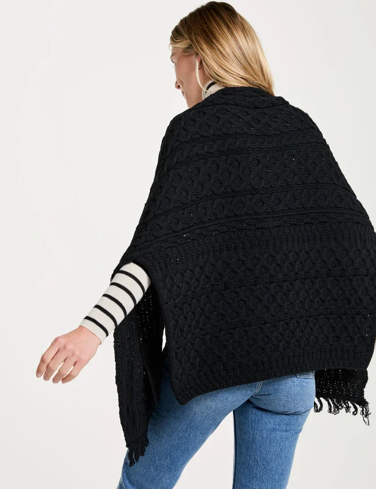 Traditional Irish Wool Wrap - Black