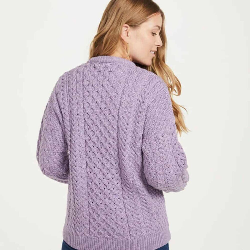 Ladies Irish Wool Cardigan - Lavender