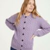 Ladies Irish Wool Cardigan - Lavender