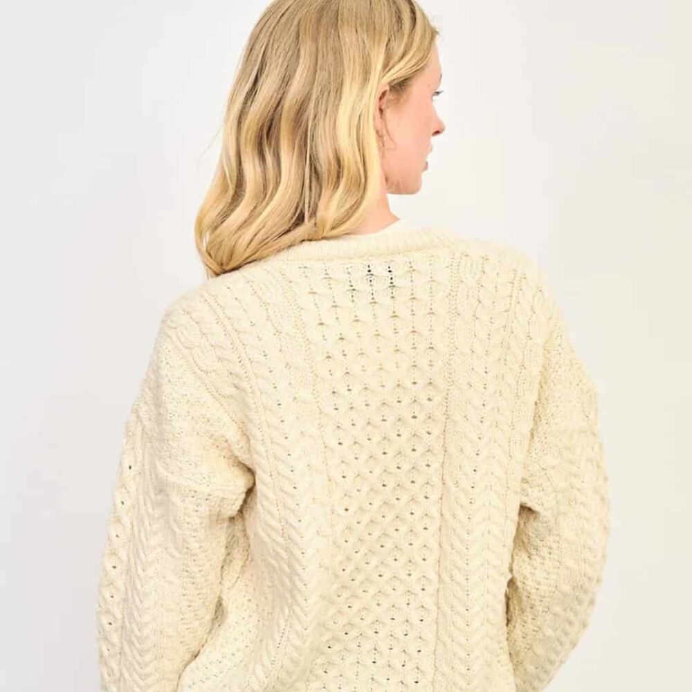 Ladies Irish Wool Cardigan - Natural