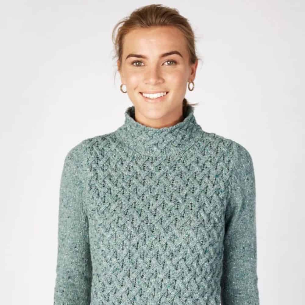 Women's Irish Wool Sweater Ocean Mist Celtic Clothing Company
