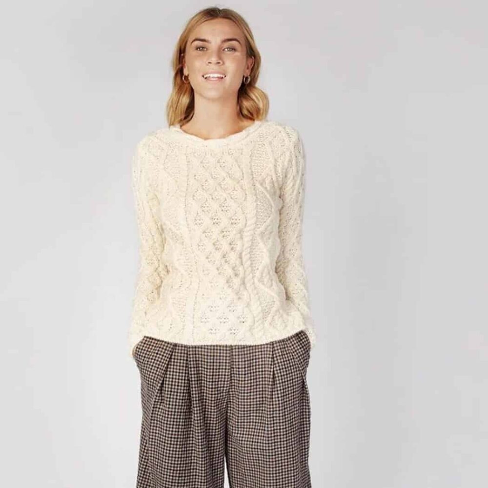 Ladies' Aran Sweater - Natural