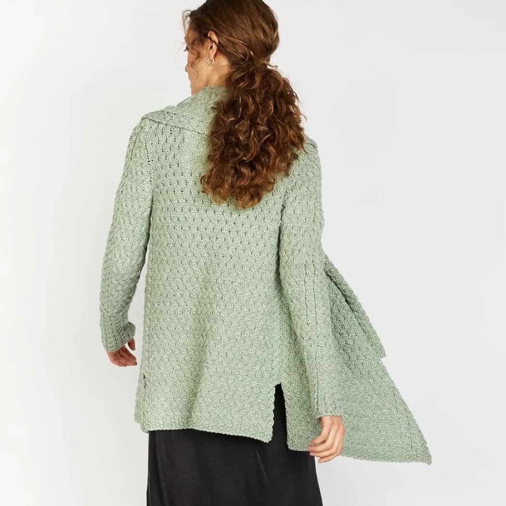 Women's Draped Open-Front Cardigan - Sage