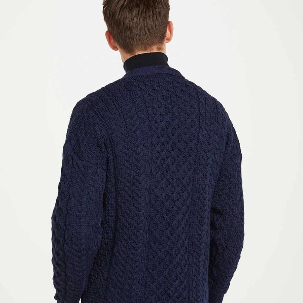 Men's Irish V-Neck Sweater Cardigan - Blue