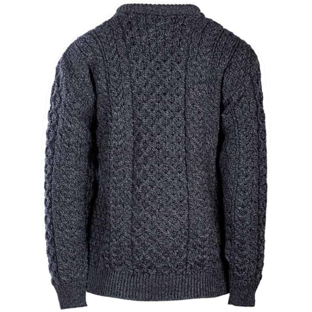 Traditional Irish Wool Sweater For Women - Gray