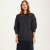 Traditional Irish Wool Sweater For Women - Gray