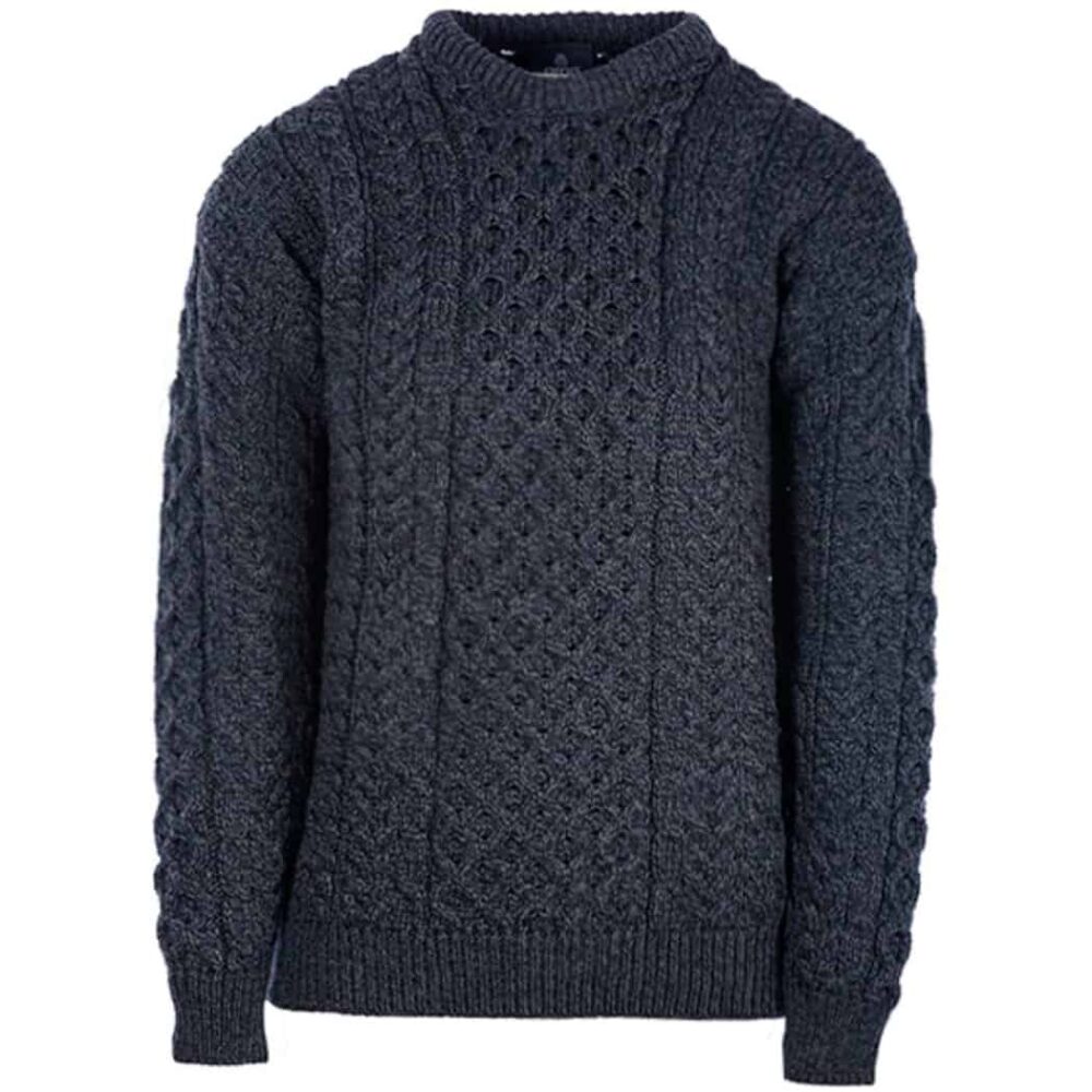 Traditional Irish Wool Sweater For Women - Gray