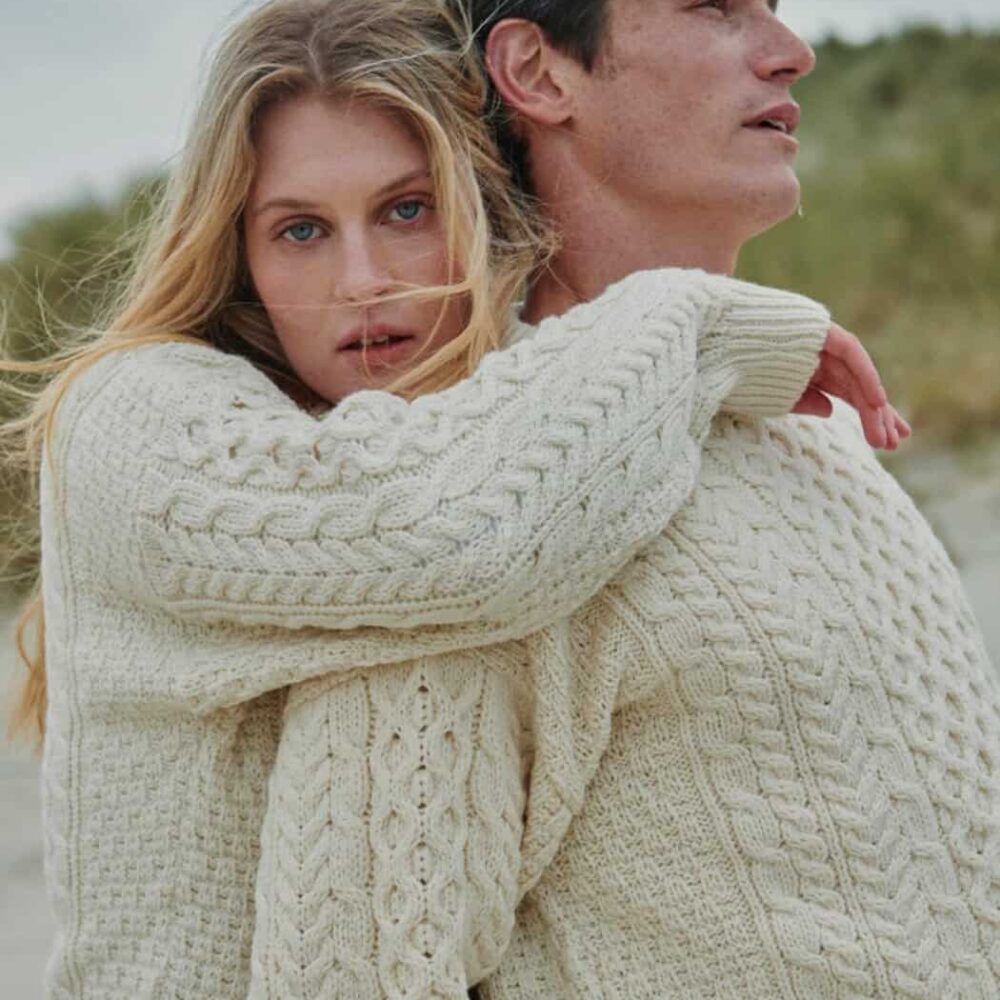 Traditional Irish Wool Sweater For Women - Natural