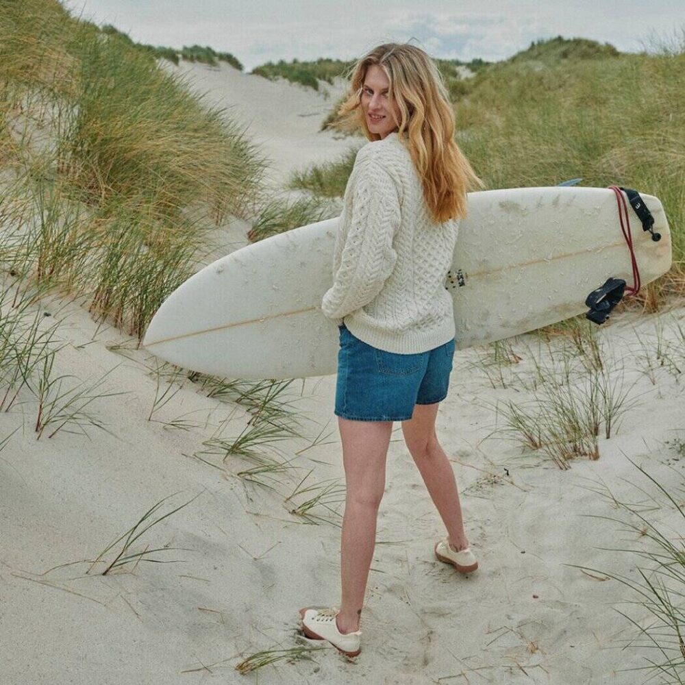 Traditional Irish Wool Sweater For Women - Natural