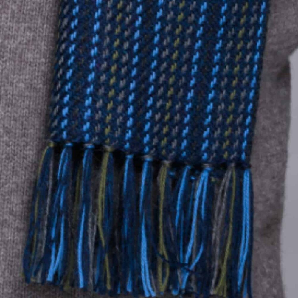 Traditional Alpaca Wool Scarf - Navy Blue
