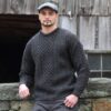 Aran Wool Sweater from Ireland. Color Gray.