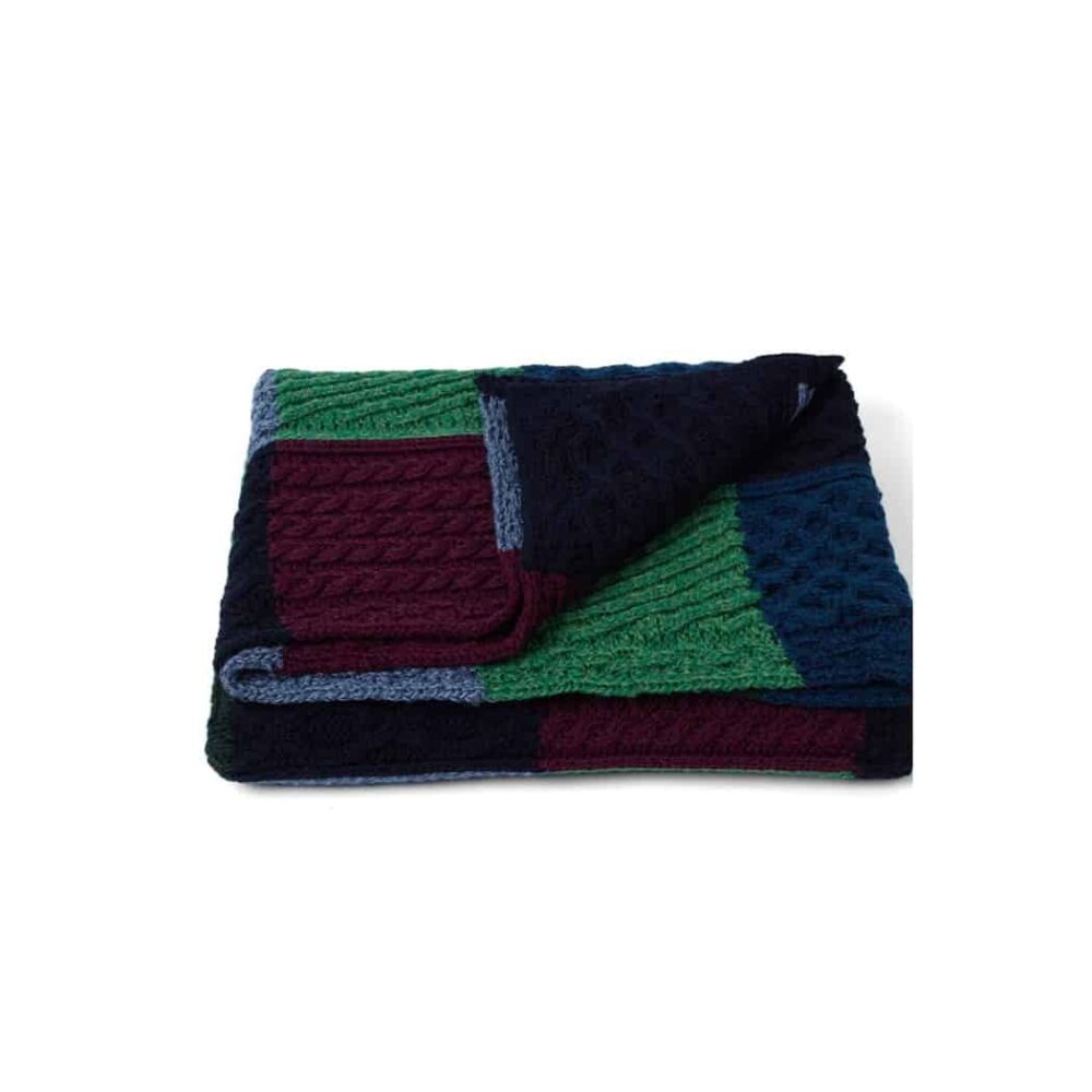 Irish Vintage Patchwork Intarsia Throw