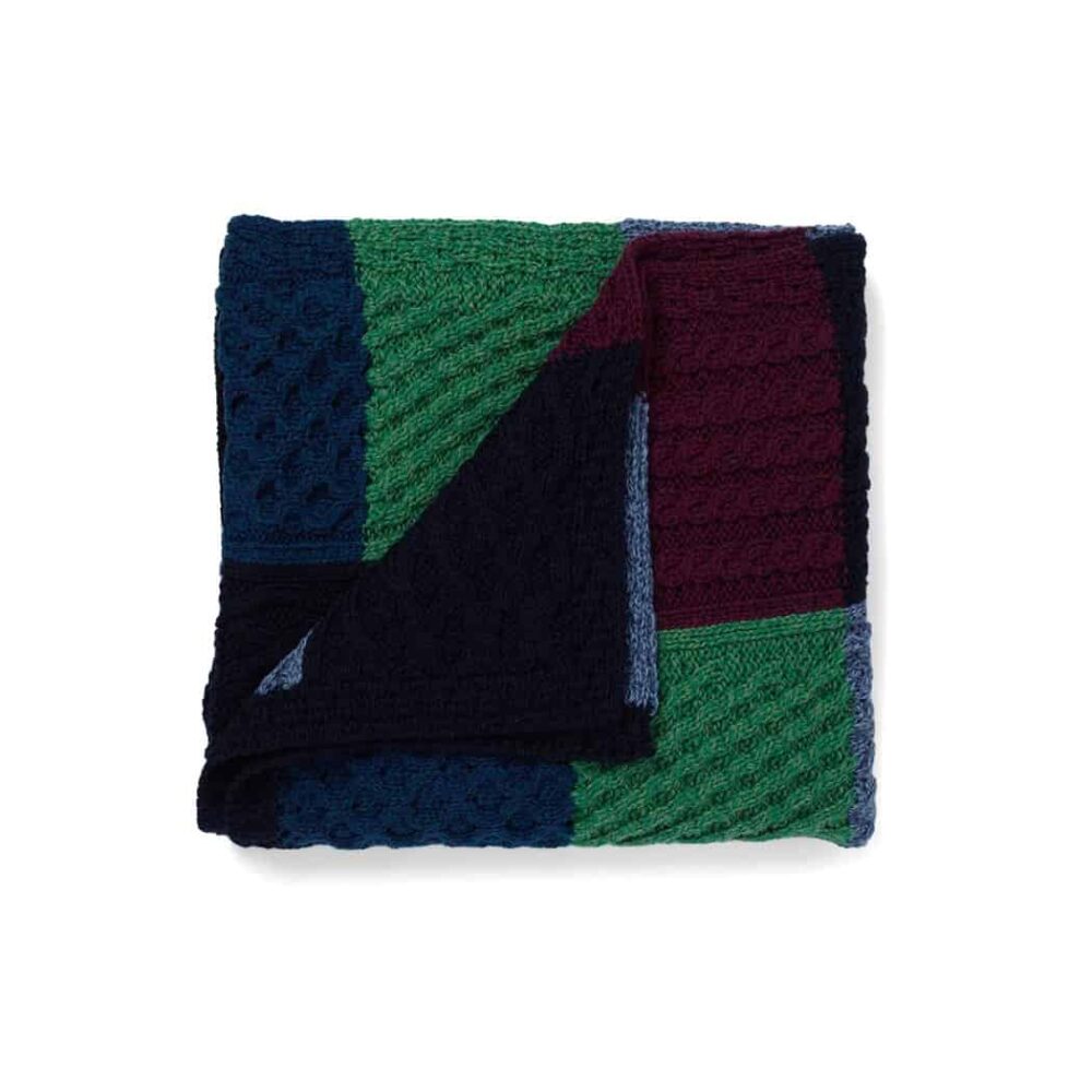 Irish Vintage Patchwork Intarsia Throw