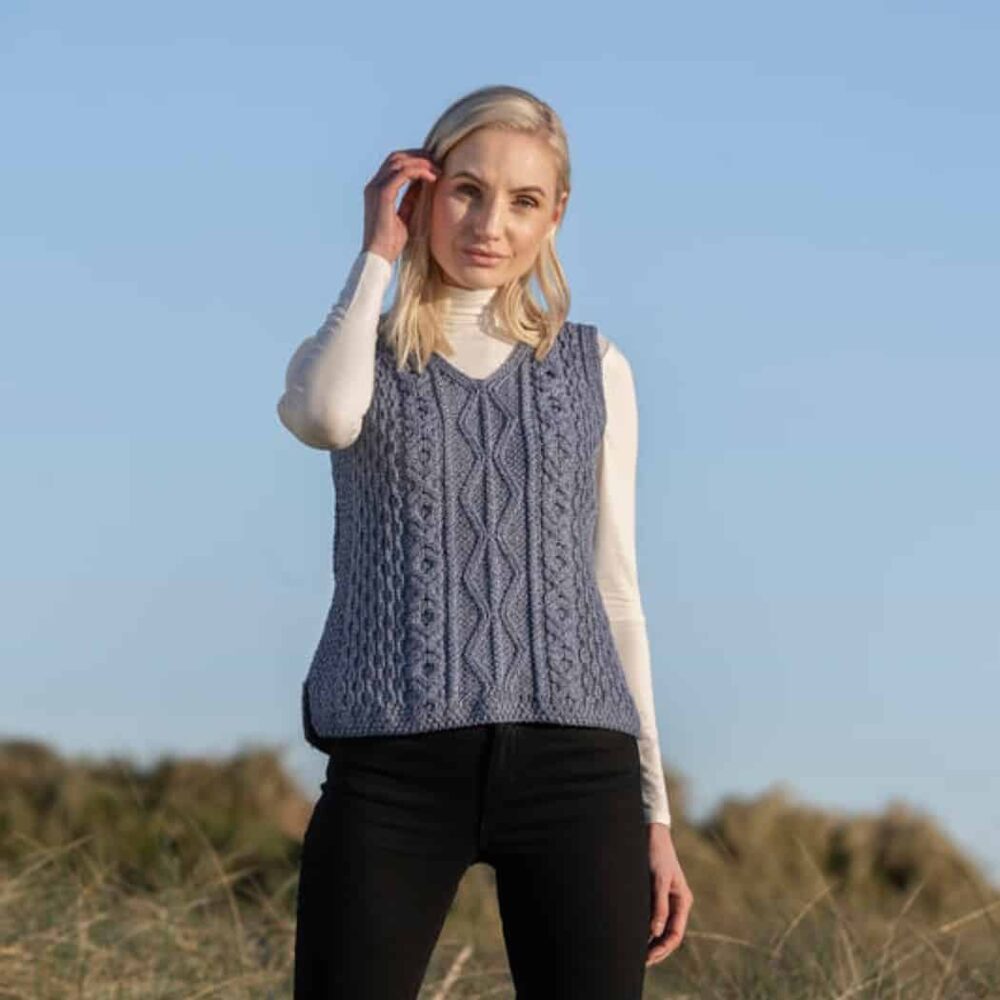 Aran V-Neck Sweater Vest