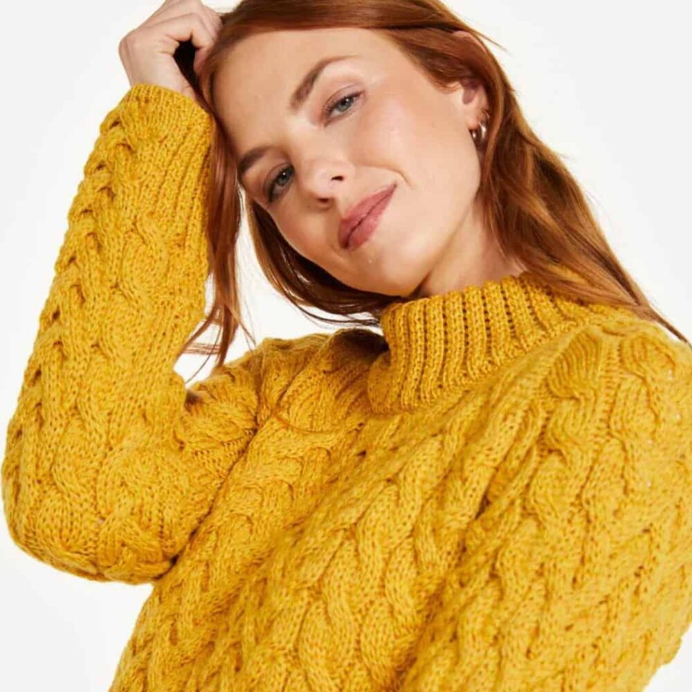 Ladies Crew Neck Soft Merino Sweater - Yellow