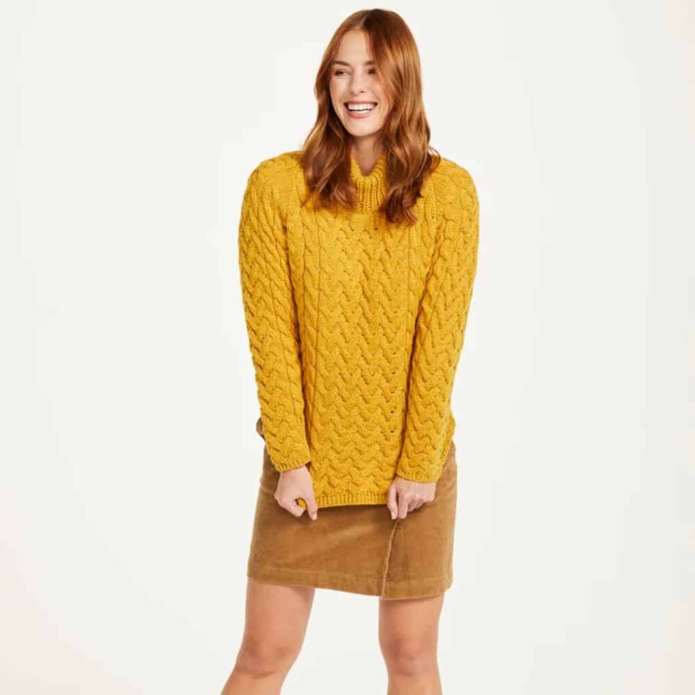 Ladies Crew Neck Soft Merino Sweater - Yellow