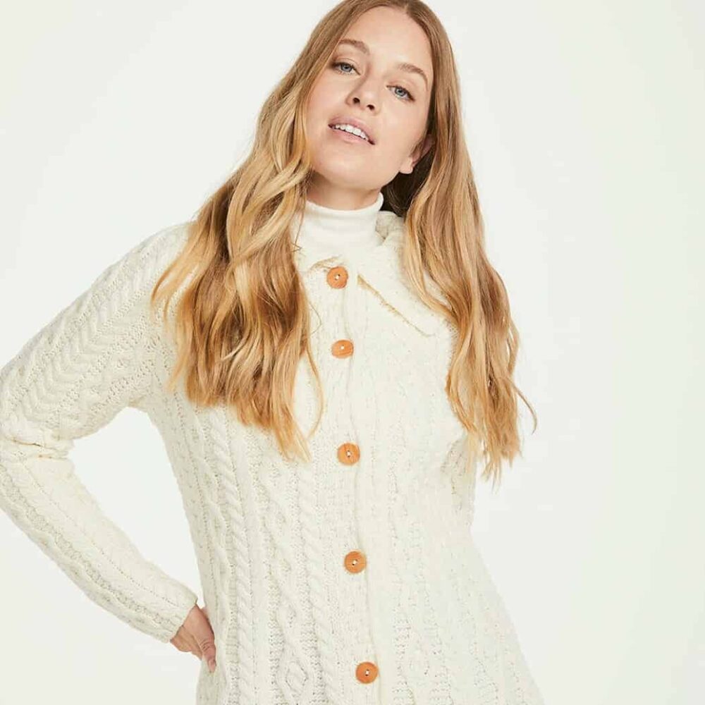 Shawl Collar Cardigan - Natural