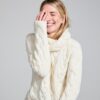 Super Soft Chunky Cable Cowl Neck Sweater - Natural - Image 4