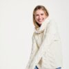 Super Soft Chunky Cable Cowl Neck Sweater - Natural - Image 7