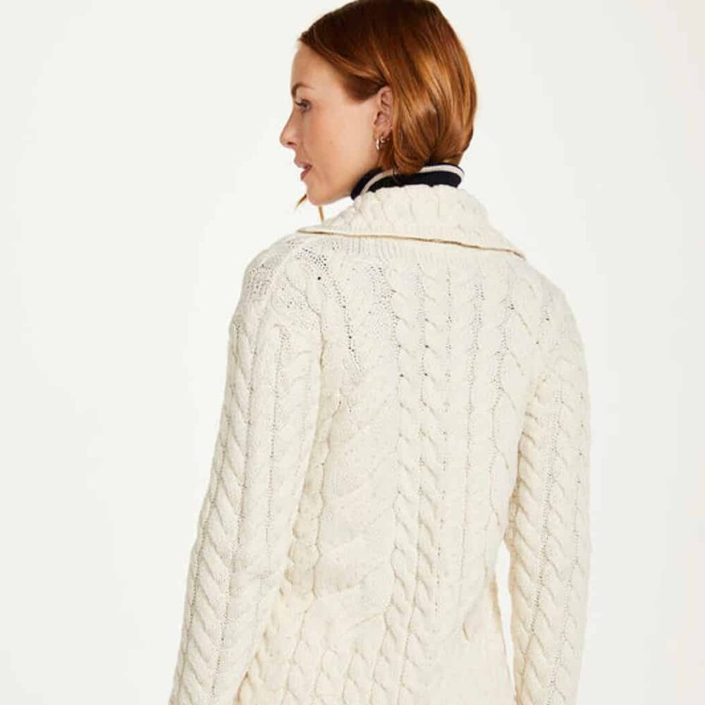 Women's Super Soft Irish Wool Cardigan - Natural