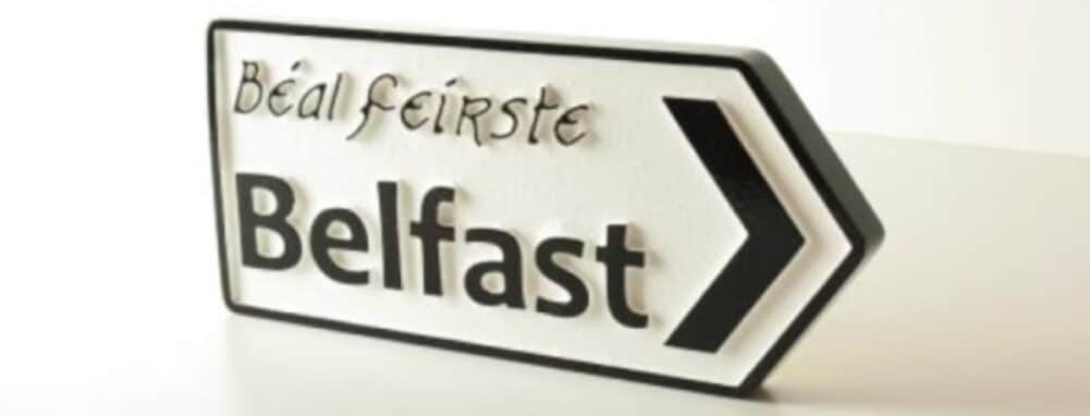 Belfast Irish Language Street Sign.