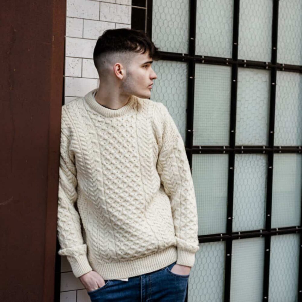 Classic Irish Wool Sweater - Natural