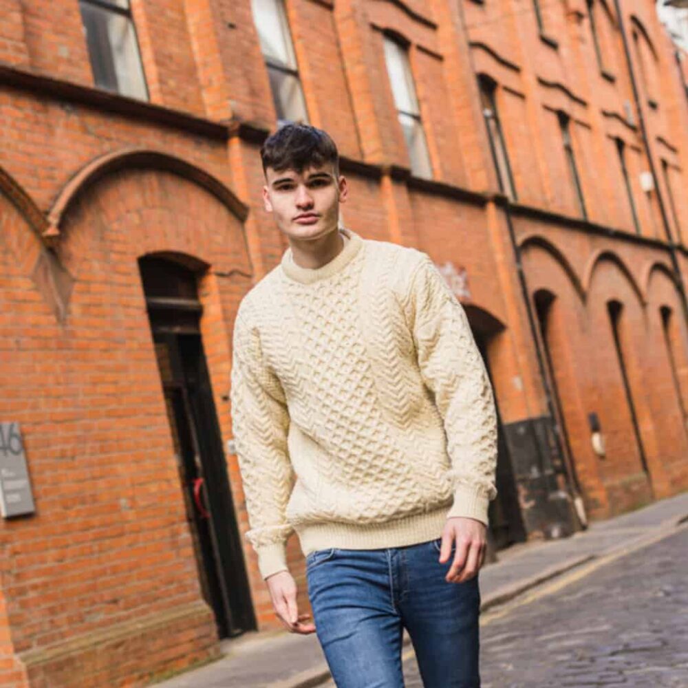 Classic Irish Wool Sweater - Natural