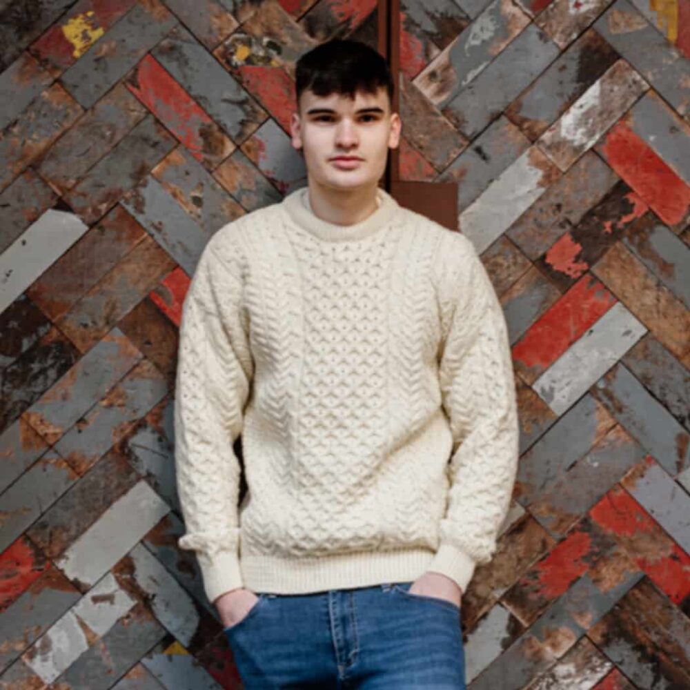 Classic Irish Wool Sweater - Natural