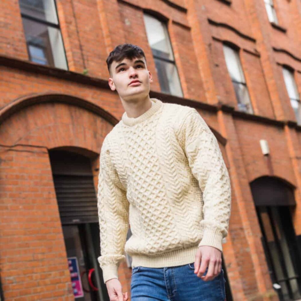Classic Irish Wool Sweater - Natural