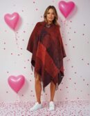 Calzeat Celtic Ruana for Women. Valentine's Day Red