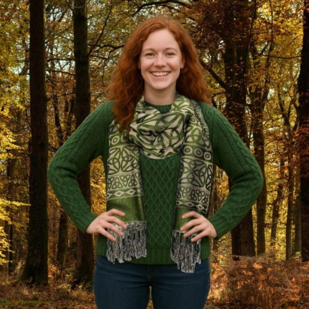 Celtic Knot Scarf For Women - Light Green