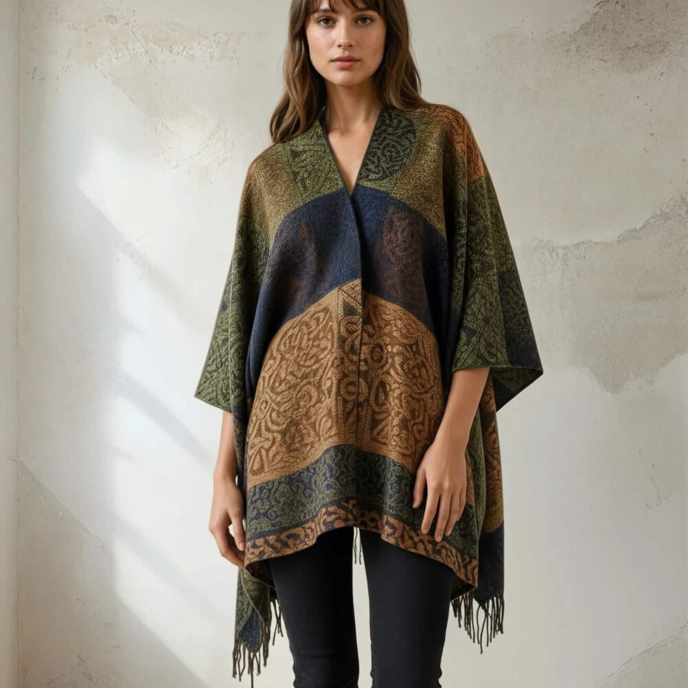 Celtic Knot Ruana - Brown