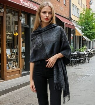 Celtic Knot Wrap for Women - Slate Gray.