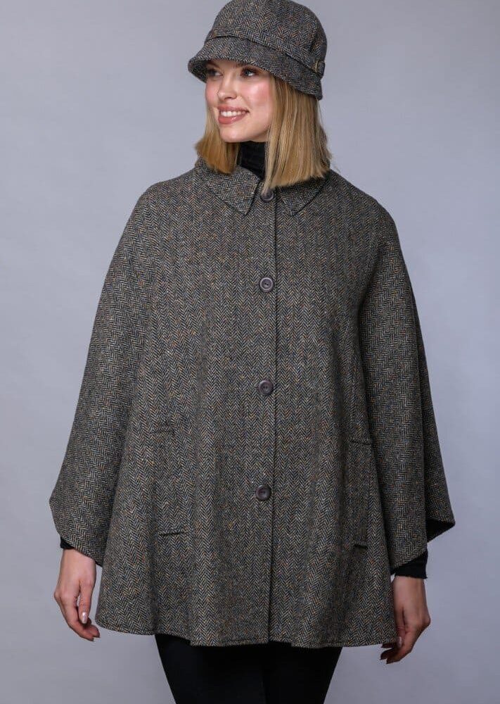 Country Cape - Gray Herringbone
